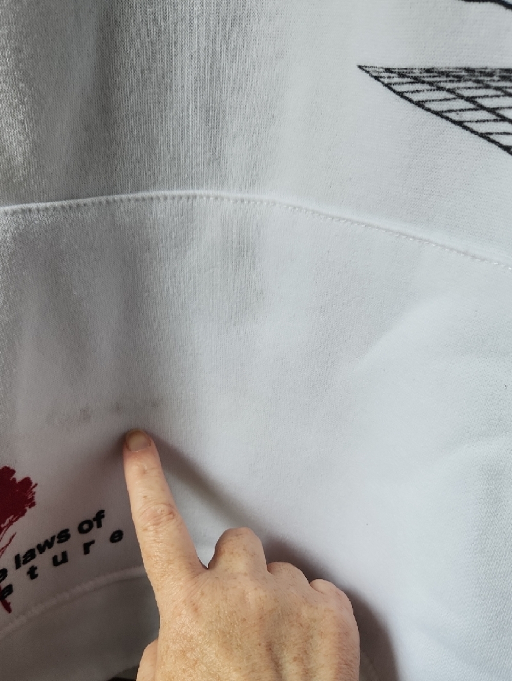 Brooklyn Cloth White Graphic Hoodie with Skull and Red Accents - Picture 6 of 7